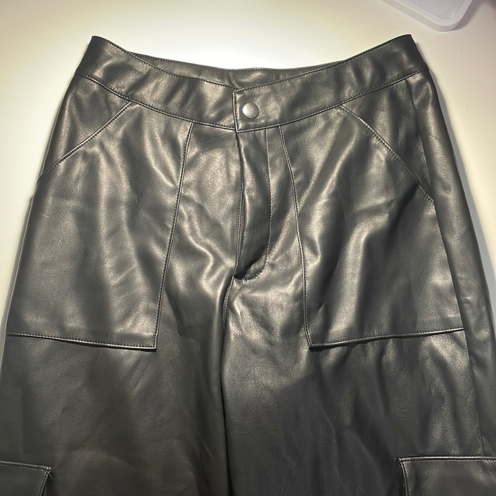 Cuffed Leather Pants